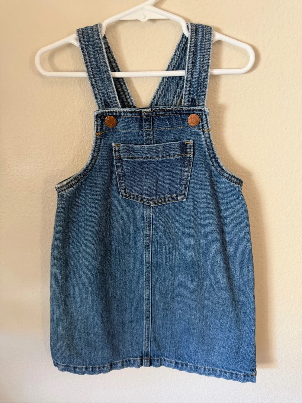 Old Navy Blue Denim Overall Dress with Chest Pocket